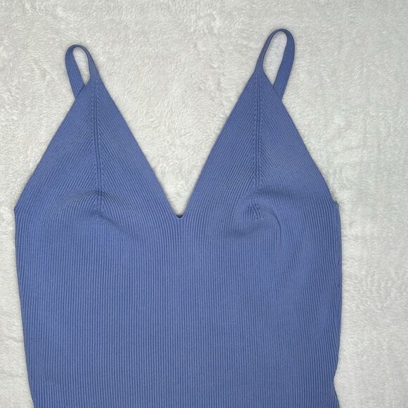 Zara Blue Ribbed Knit Body Suit - Picture 2 of 8
